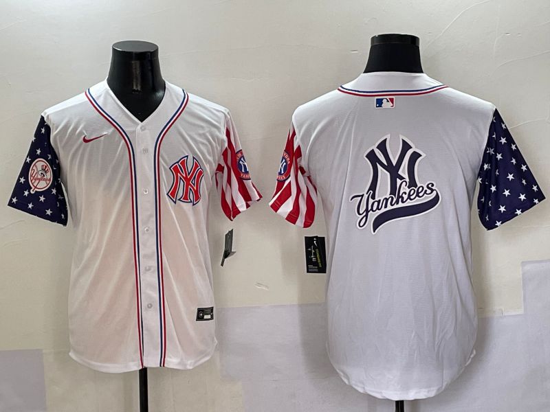 Men New York Yankees Blank White a generation of national flags Jointly Name 2025 Nike MLB Jersey style 16->new york yankees->MLB Jersey